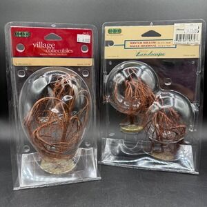 2001 Lemax Village Winter Weeping Willow Tree Set of 3‎ Med Small Bare NEW